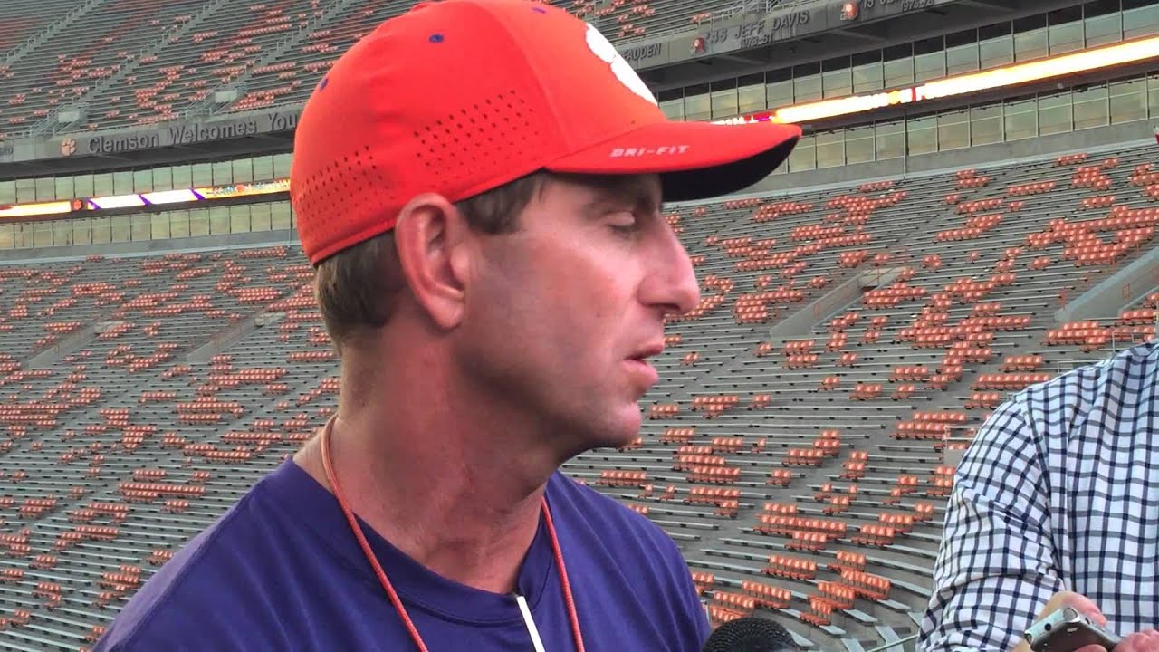 9 23 Head Coach Dabo Swinney Post Practice Clemson LIFE Event YouTube