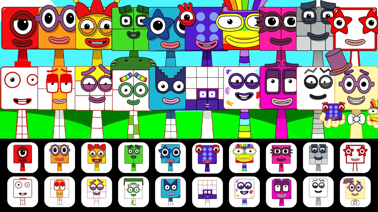 Sprunki OC All NumberBlocks (ONE ~ TWENTY) | All Phase 1 to Phase 3