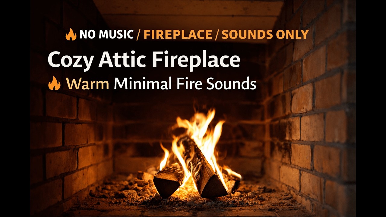 Fireplace Sounds Only 🔥 Warm Cozy Fire Crackle | No Music • Clean Minimal Ambience