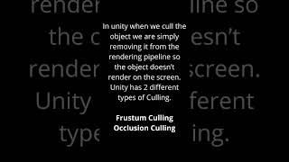 Tips 10 || Culling in unity 3d || Unity optimization || Learn Unity || Game Developer Unity #shorts