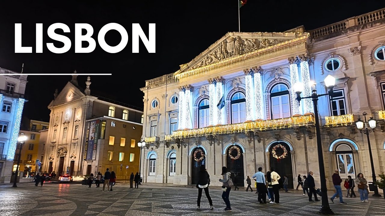 Lively December Afternoon Sunday Walk in Lisbon PORTUGAL