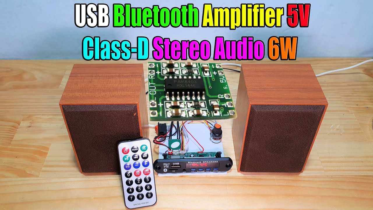 DIY Mini Bluetooth Amplifier 5V ClassD Stereo Using PAM8403A Board