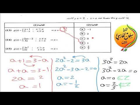 حل الموضوعي L الاتصال4 إعداد أ أيمن العماري رياضيات12ك1 