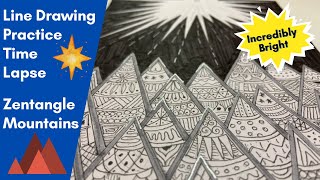 Line Drawing Practice Time Lapse - Zentangle Mountains