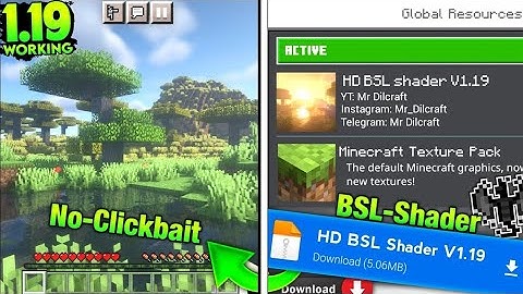 HD BSL Shader for Minecraft pe 1.19 || Shaders for Mcpe 1.19 ( Render Dragon)