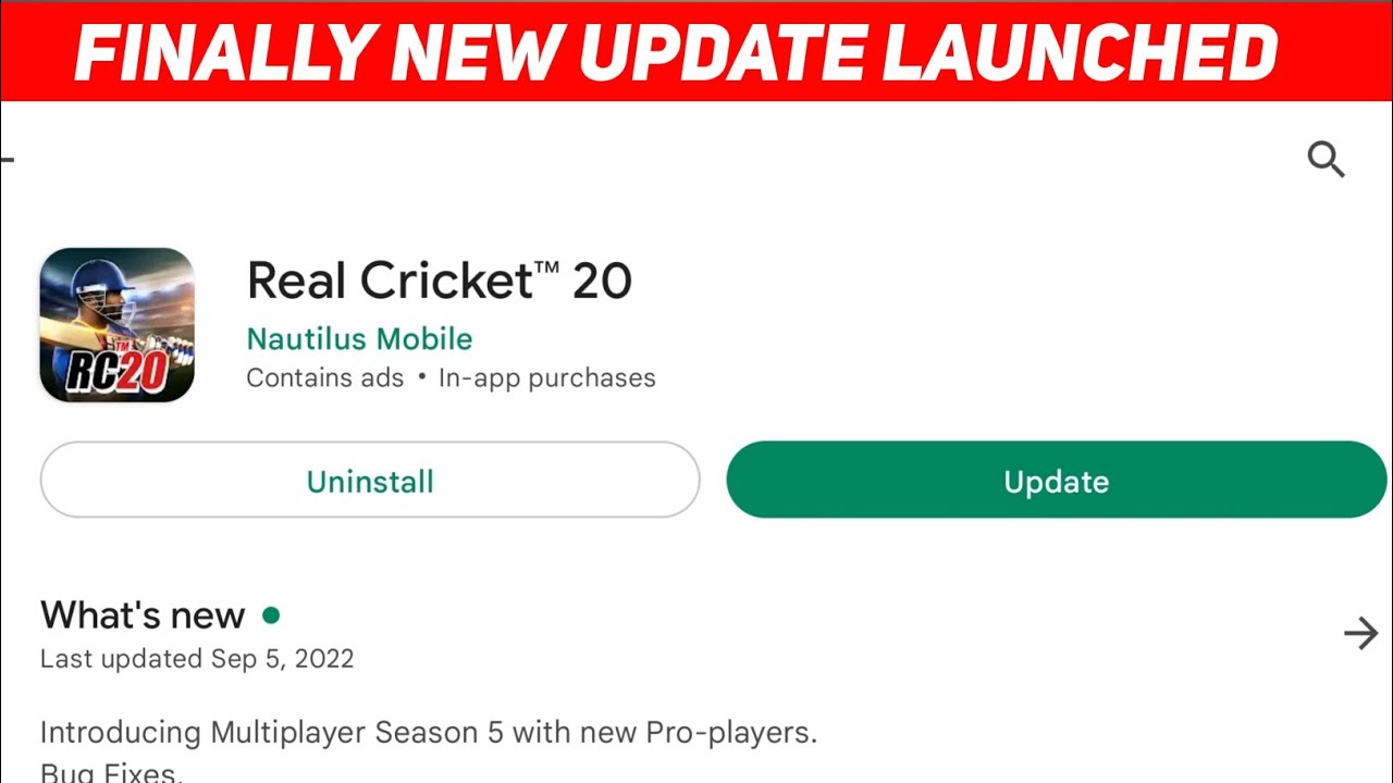 Real Cricket 20 New Update Launch Full Review!! | Rc20 V5.3 New Update ...