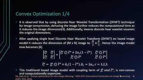 Convex optimization technique for Image De-hazing
