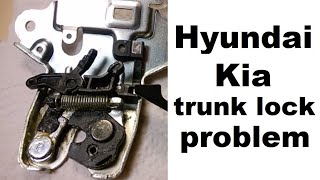 Hyundai Kia trunk latch/lock failure disassembly (trunk won't open) 2011-2019