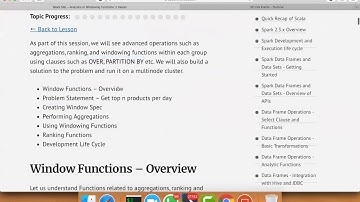 Spark SQL - Windowing Functions - Introduction