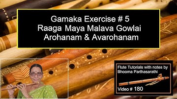 Flute Basic Lesson Gamaka exercise 5 Sarali varisai 1 Free Carnatic Flute Tutorial Video # 180.