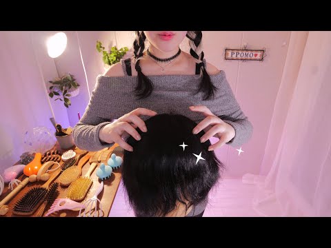 ASMR So Realistic! 21 Scalp Massage & Hair Brushing💆 (No Talking, Head Massage)