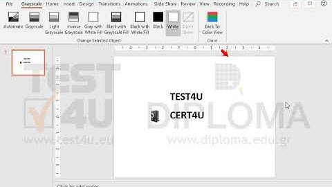 Change the presentation view to grayscale.