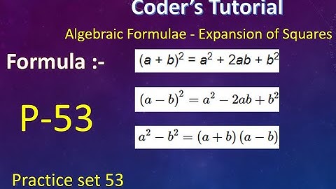 Practice set 53 - Chapter-14 Algebraic Formulae - Expansion of Squares Class 7th std Maths.