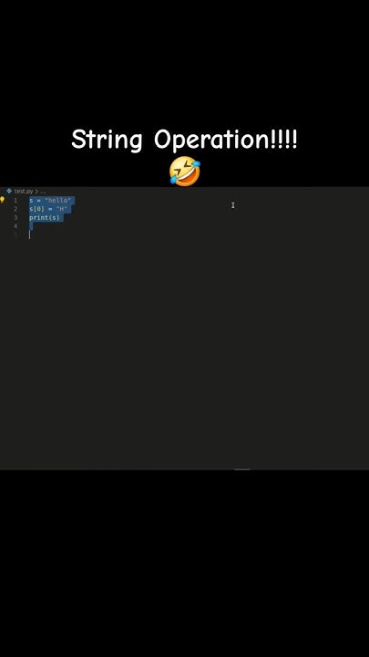 String Manipulation in Python | String Index Assignment #shorts #coding ...
