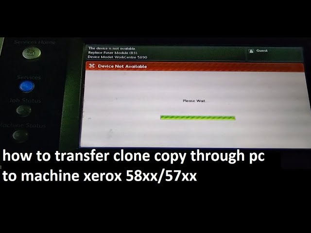 how to transfer clone copy through pc to machine xerox 58xx/57xx