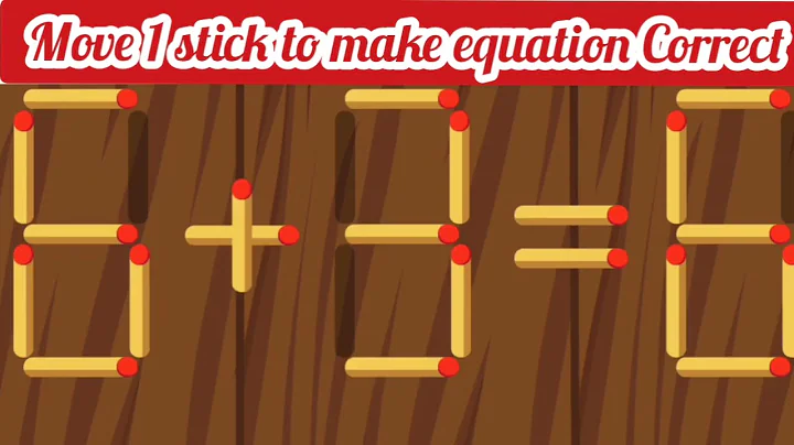 Move only 1 stick to make the equation correct | Matchstick puzzle 6+3=6