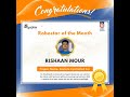 A big Well Done to Rishaan Mour for being "Robostar of the Month" in July 2022.