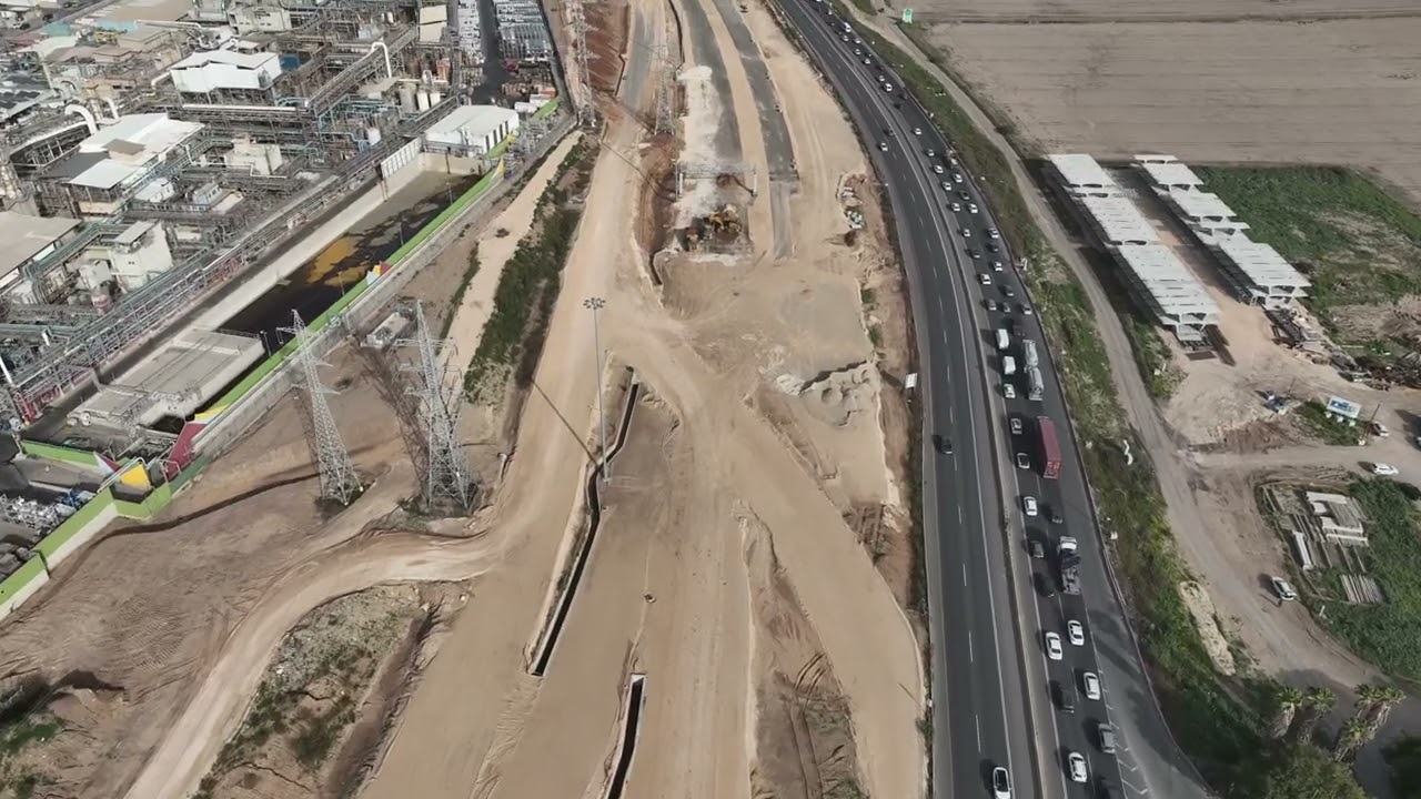 התקדמות העבודות במחלף ניר גלים