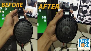 Cara buka dumping busa headohone Sennheiser HD58X. Mudah om enak mirip HD600