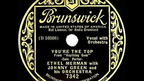 1934 HITS ARCHIVE: You're The Top - Ethel Merman