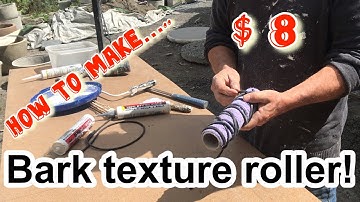 How to make a concrete(cement)bark texture roller using readily available materials #treebarkroller