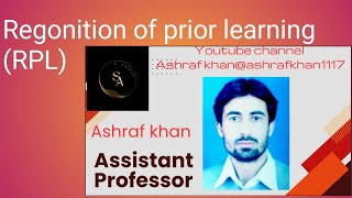 Lecture11 Recognition of Prior Learning RPL