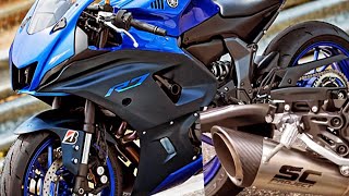 ⬛️Racing Blue🟦 YAMAHA YZF R7 2022 SC PROJECT S1 MUFFLER Exhaust Sound (How Do You Like The Sound❓)