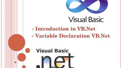 Introduction and Variable declaration, VB.Net programming