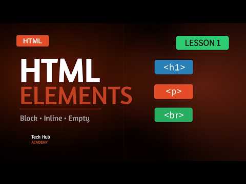HTML Elements - Lesson 1 | Block-level Elements, Inline Elements & Empty Elements