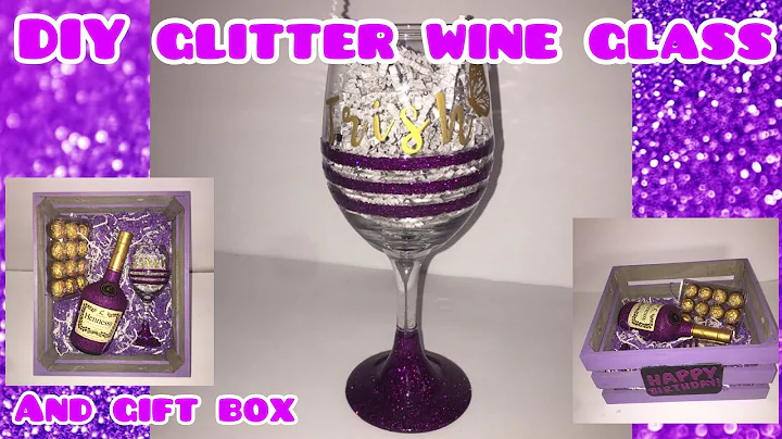 How to make a glitter wine glass | DIY wine glass with mod podge, epoxy resin & htv name decal ✨