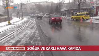 Soğuk Ve Karlı Hava Kapıda Resimi