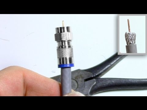 Coax TV Cable stripping connector install - Compression and Threaded -  YouTube