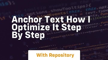 Anchor text how i optimize it step by step
