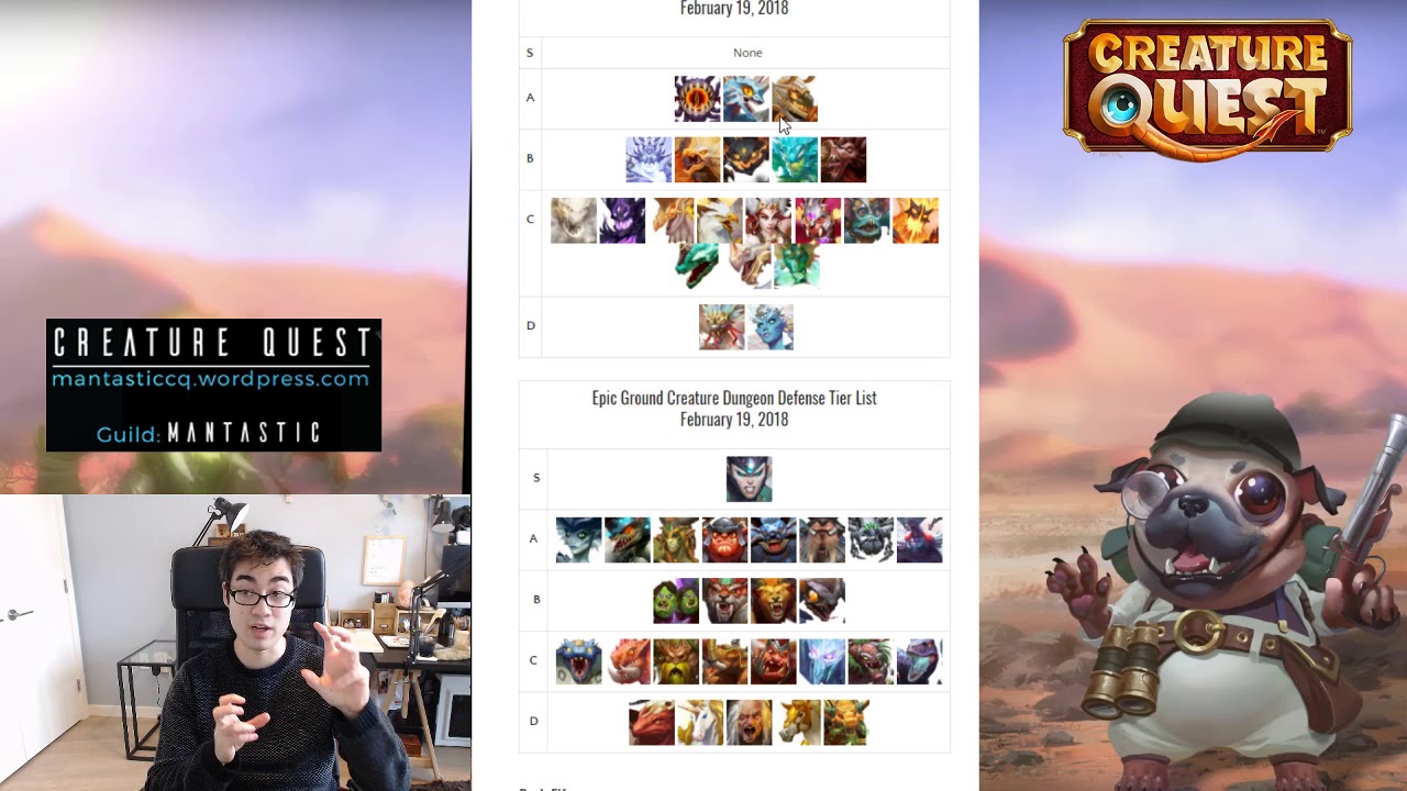 [Creature Quest] Epic Creature PvP Tier List