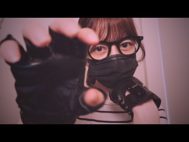 [ASMR] 高画質4K✨指出しレザー手袋でゾクゾクくすぐり / Fingerless Leather Gloves Tickling (RODE Wireless)