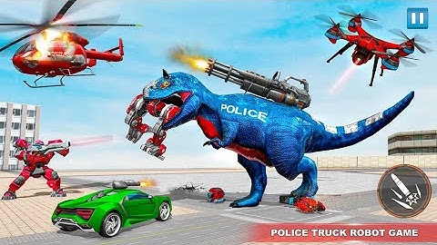Police Truck Robot  transform Game – Dino Robot Car Games 3d -- android gameplay