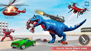 Police Truck Robot  transform Game – Dino Robot Car Games 3d -- android gameplay screenshot 5