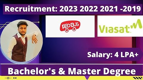 RedBus & Viasat Off Campus Drive | 2023 2022 2021 2020 2019 Batch | IT Company Jobs | Salary: 4LPA+
