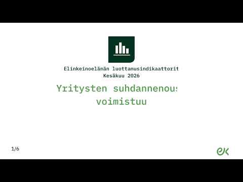 Luottamusindikaattori, kesäkuu 2026