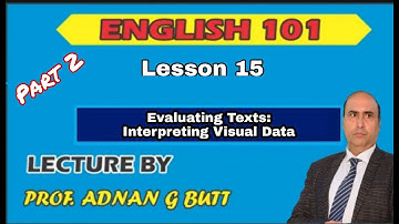 ENGLISH  101 LESSON 15 (PART - 2):  READING TEXTS: INTERPRETING VISUAL DATA