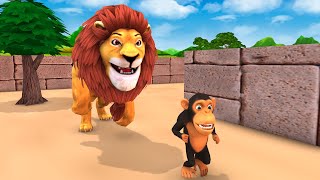 Giant Gorilla Vs Funny monkey Vs Giant Lion Escape From Pc Maze Game | Monkey Collecting Watermelons screenshot 1