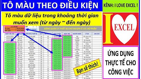 TÔ MÀU THEO KHOẢNG THỜI GIAN MUỐN XEM (TỪ NGÀY ĐẾN NGÀY)_ HÀM AND - ILOVEEXCEL!