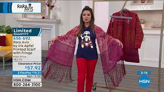 Syal Motif Rara Avis by Iris Apfel dengan Rumbai