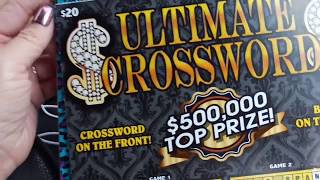 QUICK REVEAL ~ NICE WIN ON $20 ULTIMATE CROSSWORD/BINGO !