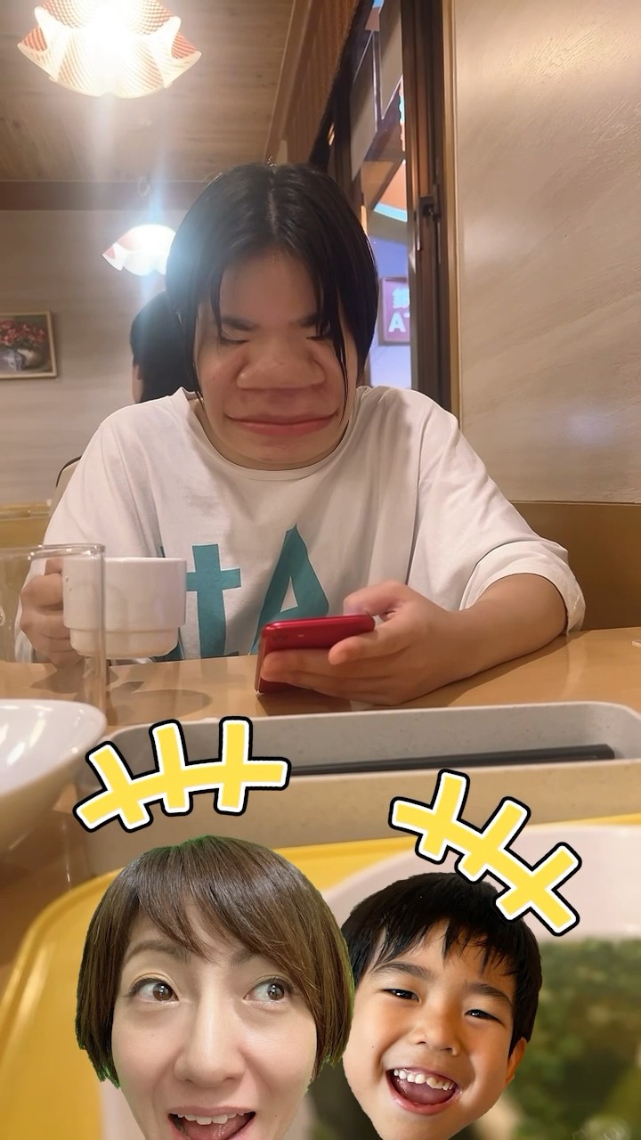 ママとぎんにSNOWであそばれるあきぽんw #shorts