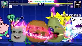 SpongeBob Characters VS The Ghost And My Little Pony Characters And Annoying Orange In A MUGEN Match