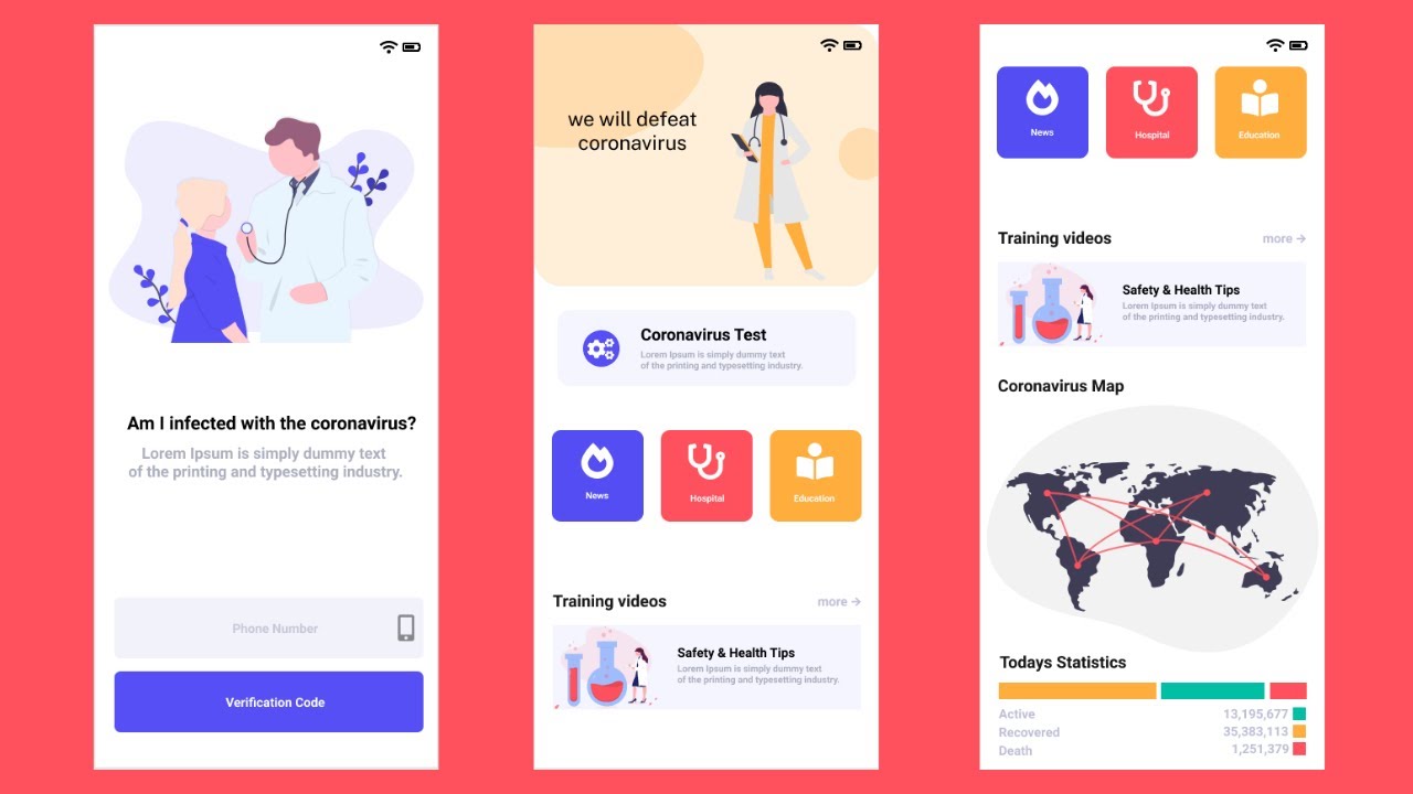 Designing a COVID 19 App in FIGMA | Tech Tian