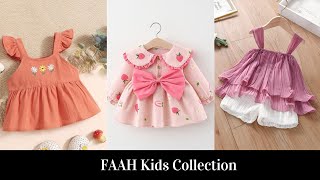 Stylish Girls Summer Frocks Designs,Trendy Comfortable Newborn Baby Girl Dresses #faahkidscollection