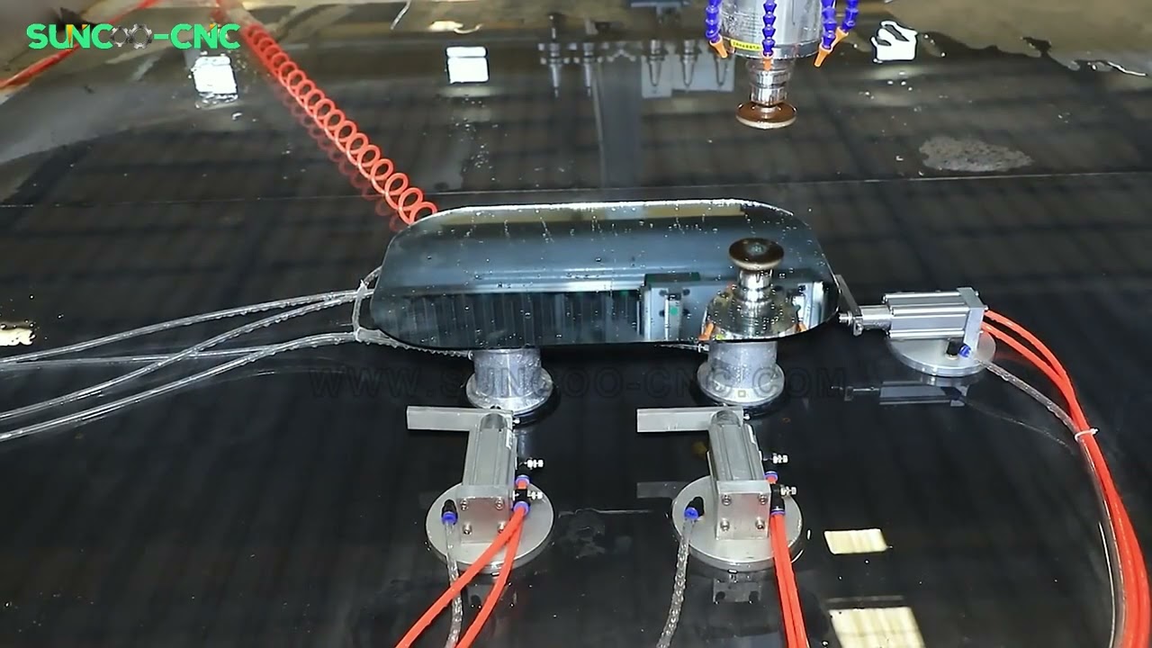 CNC glass mirror edging grinding machine with ATC.