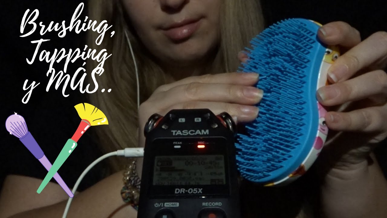 ASMR | BRUSHING THE MIC NO TALKING and TAPPING + mouth sounds, hands ...